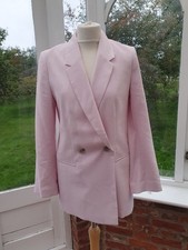 New H&M Rose Pink Boxy Oversized Blazer Size XS Spring pastel