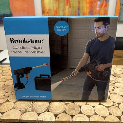#ad Brookstone Cordless High Pressure Washer Portable Rechargeable Brand New #7277 $31.99