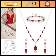 Cubic Zirconia Teardrop Bridal Jewelry Set - Elegant Wedding Accessories for Bri