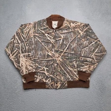 VINTAGE Men’s Mossy Oak Greenleaf Bottomland Camo Jacket XL Snap Button USA 80s