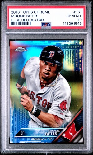 2016 Topps Chrome Mookie Betts Blue Refractor /150 PSA 10 Red Sox