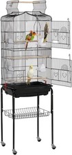 64-inch Play Open Top Medium Small Bird Cage with Detachable Rolling Stand