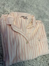 Victoria's Secret Women's Long Sleeve Pajama Shirt Classic Pink Stripes Size L