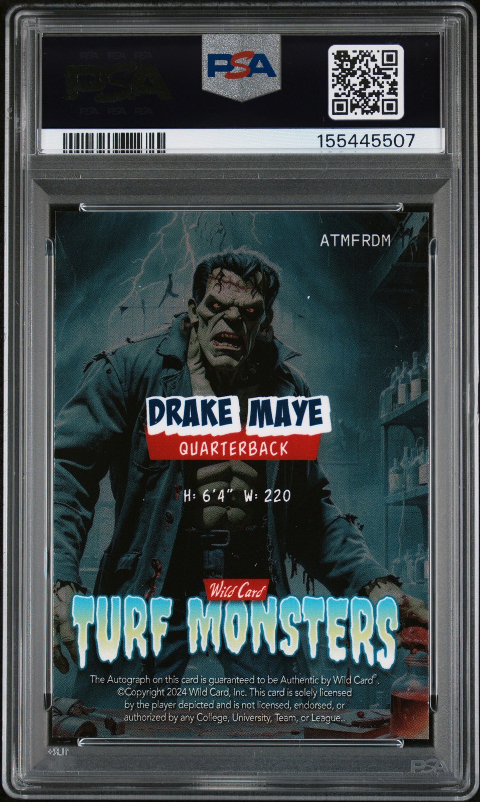 2024 WILD CARD CRYSTAL HOLO FOIL-ORANGE 1/1 #DM DRAKE MAYE RC 1/1 PSA 9 AUTO 10 view 2