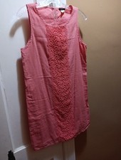 J Crew Dress Womens  XSmall Pink Shift Crochet Lace Sleeveless Mini Tunic Casual
