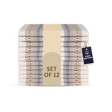 LFH Home Cotton Rich Cloth Salsa Napkin Set of 12 Washable Soft Durable Strip...