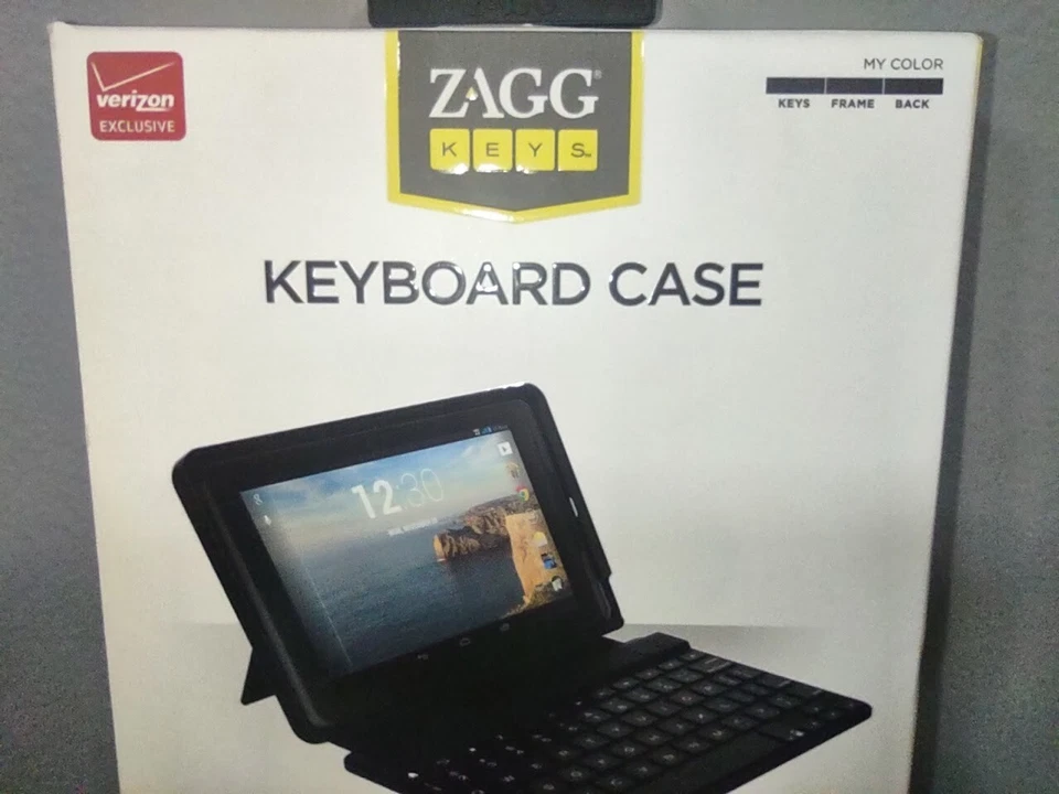 ZAGG Keys Ellipsis 7 Black Leather Tablet Keyboard Folio Case Cover, Kickstand - Image 4 of 4