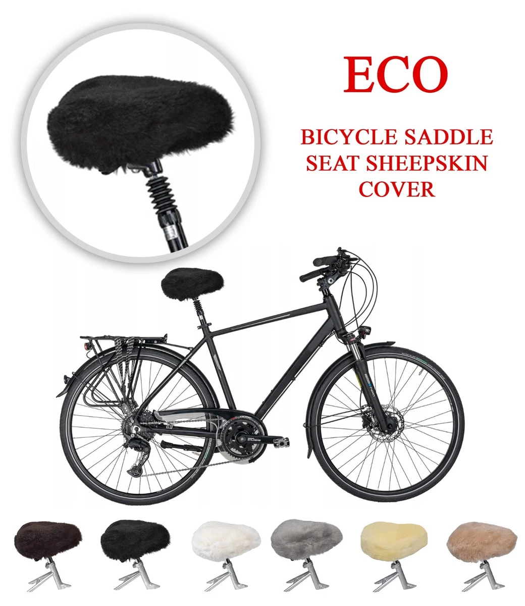 BIKE BICYCLE SADDLE SEAT SHEEPSKIN COVER FUR Many colours Soft Warm ALL SIZES