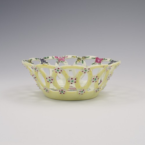 Rare First Period Worcester Porcelain Yellow Ground Basket c.1768 Antique - Picture 2 of 11