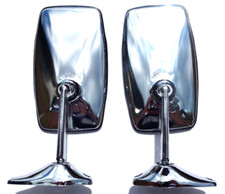 2x Chrome Rear Mirror Fiat 1100 1500 132 131 128 125 124 Alfa Romeo Lancia