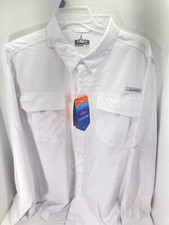 Habit Crawfish Creek River Shirt Men Sz 2XL White Long Sleeve Button Vented NWT