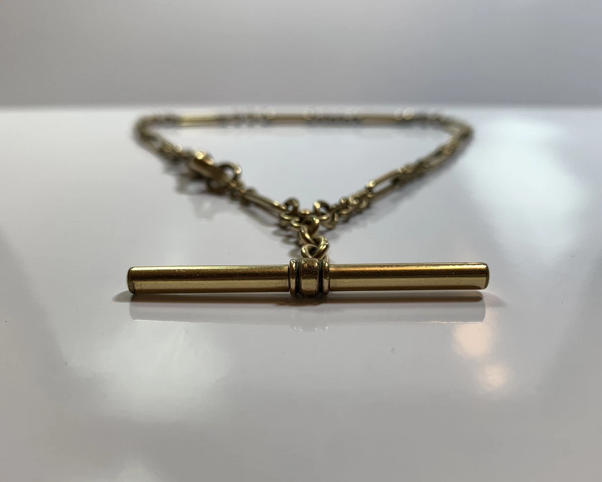 Antique 1920 12k Gold Filled Simmons Albert Watch Chain Necklace