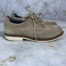 Vince Camuto Youth Kids Sz 12.5M Dress Shoes Beige White Brogue Wingtip Oxfords