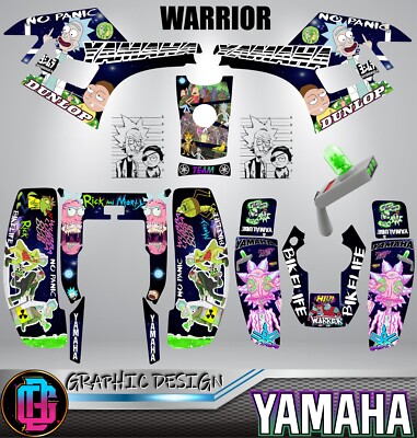 Graphics Kit Decals Stickers Yamaha Warrior 350 Pegatinas ATV, Graphics Kit 