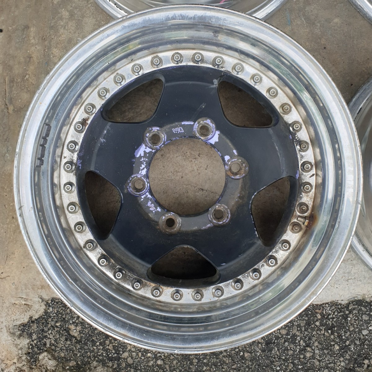 【希少】BS BRIDGESTONE BERG ベルグ 社外ホイール 15インチ 4本 8.5J6HPCD139.7-33 深リム　(VHQ063) 希少】BS BRIDGESTONE BERG ベルグ 社外ホイール 15インチ 4本 8.5