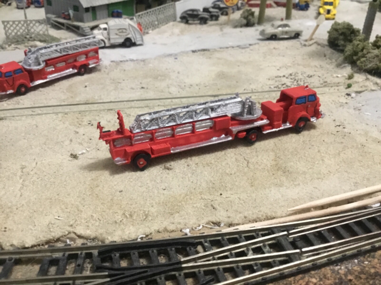N Scale Fire Engine N Scale Fire Truck Engine American Lafrance 700 Tiller Ladder 3d ...