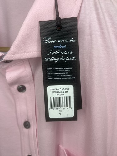NEW Greyson Golf Spirit Polo Shirt Roseate Pink S/S Stretch Wicking Men's SZ XL - Picture 4 of 4