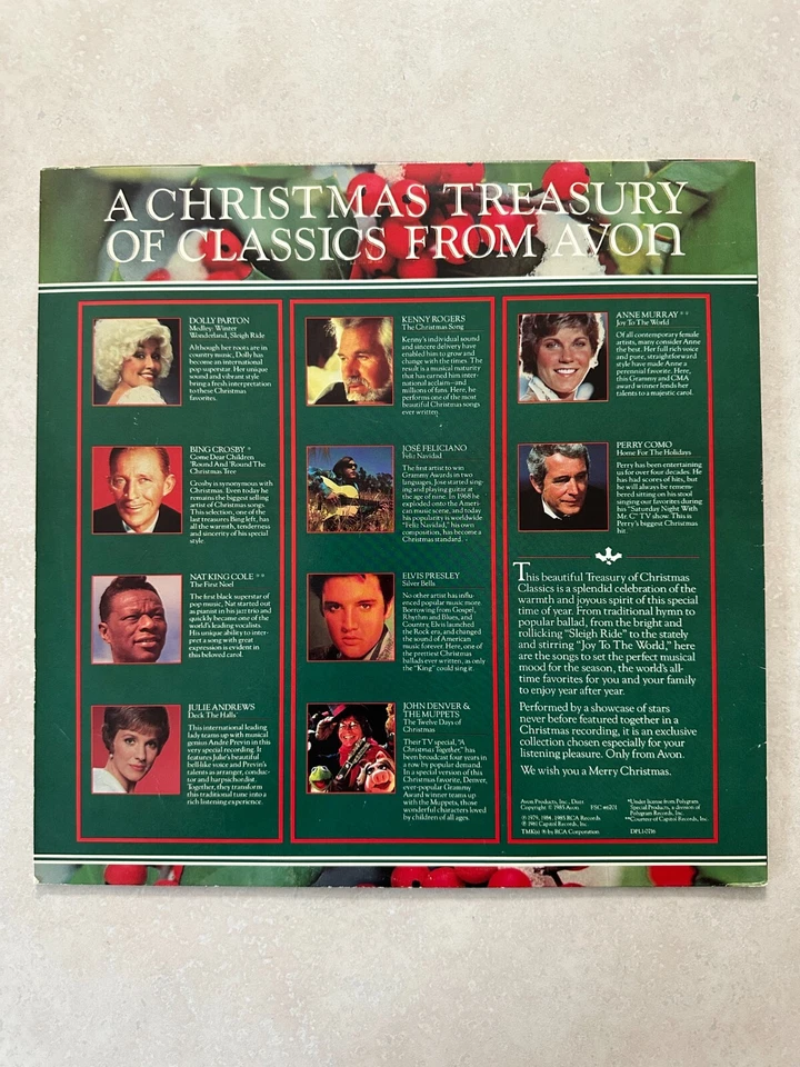 A Christmas Treasury - EX 1985 vinyl LP - Bing - Dolly Parton - Elvis Presley - Image 2 of 3