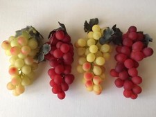 Artificial Fruit Grape Clusters Realistic Faux Food 4 Pieces Vintage