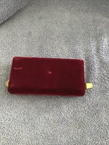 Vtg Travel Jewelry Box Case Velvet GES GESCH GERMANY Fancy LUXURY Red Maroon - Picture 2 of 11