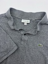 Lacoste Polo Shirt Classic Fit Short Sleeve Heather Gray Alligator Mens 3XL Slim