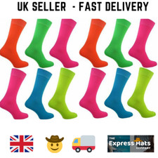  NEON SOCKS 1 PAIR ,TEDDY BOY AND ROCK N ROLL STYLE , 7 COLOURS,  FAST POST 🚚💨