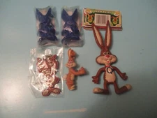 Vintage  Nestle Quik Nesquik Bendy Bunny Mascot , 2 molds, keychain straw Holder