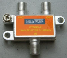 2 WAY / PORT SPLITTER CABLETRONIX 5 MHZ - 1000 MHZ 1 GHz CTGHS-2 NEW IN PACKAGE
