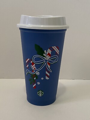 Starbucks 2021 Christmas Holiday Blue Candy Cane Reusable Cup Color  Changing | eBay