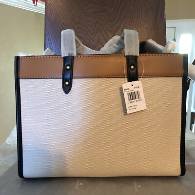Coach FIELD TOTE 30 Canvas Leather with Coach Badge - NEW WITH TAG
