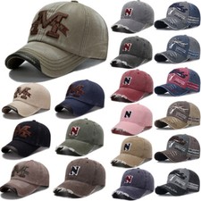 Unisex Retro Letter Embroidery Baseball Cap Cotton Snapback Hat Hip Hop Sun Hat