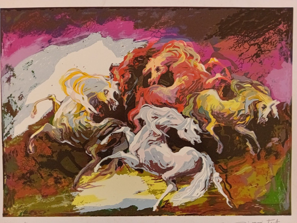 Gianni Testa Cavalli Bradi Serigrafia 93/100 Firmata 70x50 cm