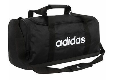 Adidas Unisex Linear Medium Duffel Bags Black Cross Fashion GYM