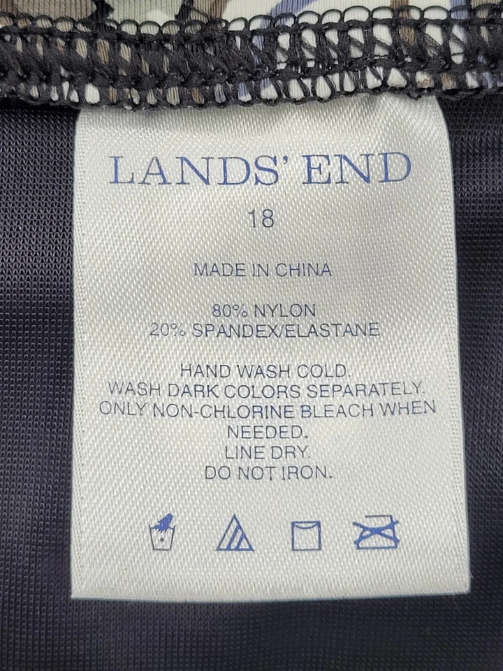 Pantalones cortos de natación Lands End con falda para mujer 18 negros cachemira natación playa Foto 4 de 4