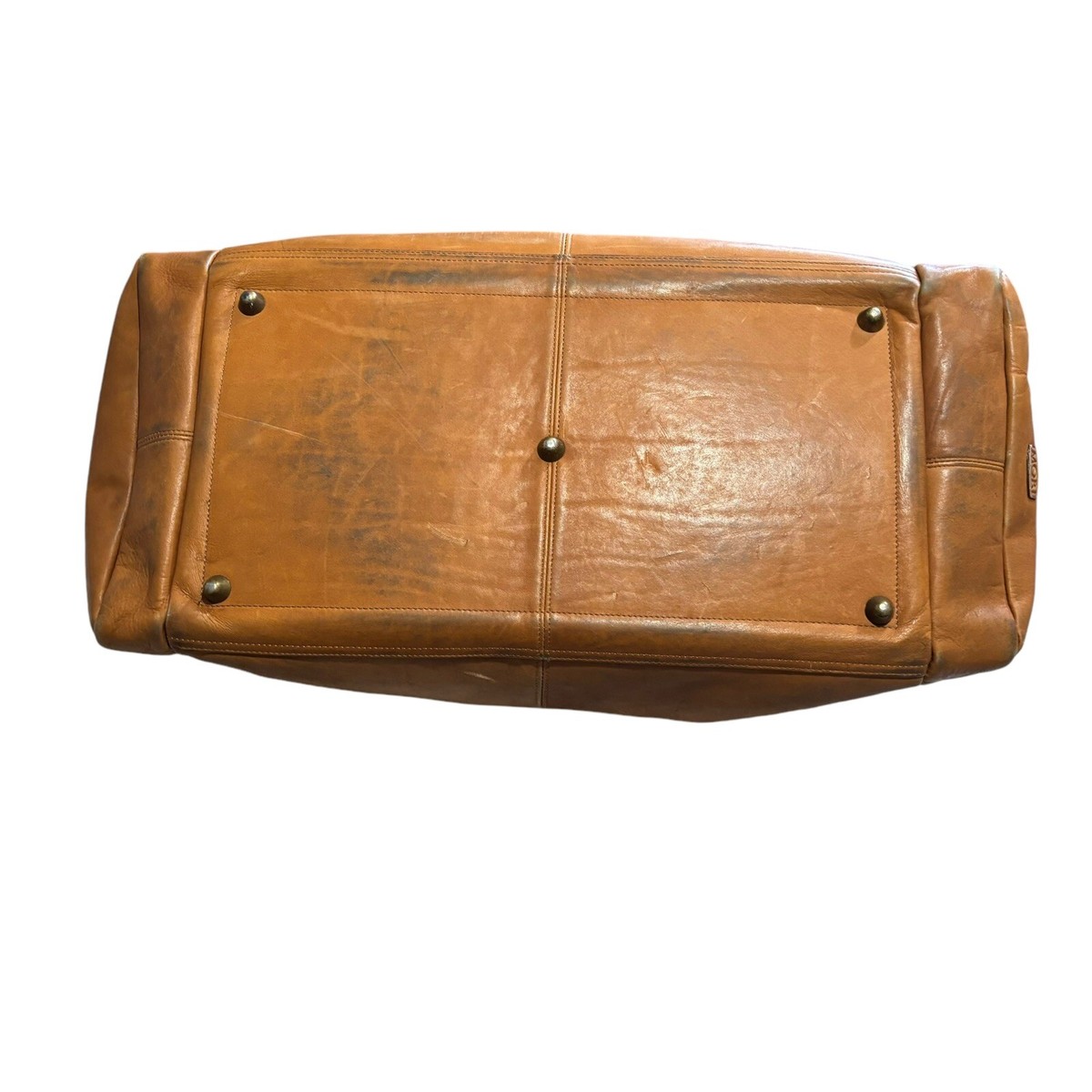 Mori Leather Duffle Bag Extra Large 26in Multi Pocket Tan