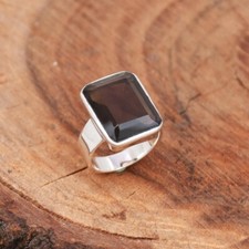Natural Smokey Quartz Ring, 925 Sterling Silver Ring. Handmade Ring, Women Ring