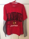 Blackhawks Chicago Hockey Kids Longsleeve Shirt Red And Gray Small