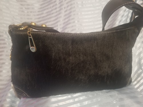 ROBERT PIETRI FUR/FURRY HANDBAG/SHOULDER BAG/PURSE BLACK ZIPPED COMPARTMENT/TOP - Picture 5 of 9