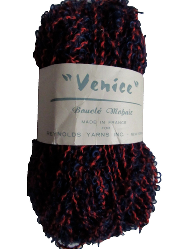 Venice Boucle Mohair Reynolds Garne blau orange France One Skien - Bild 1 von 5
