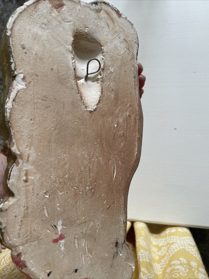 Vintage Hand Painted Plaster Face Wall Plaque c1940s eBay