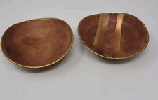 Two Beautiful Handmade Artisan Vintage Wood Bowl