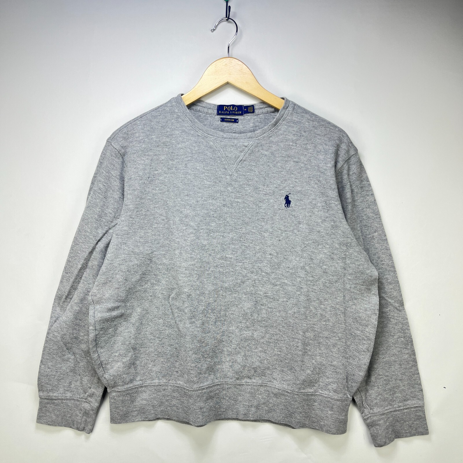 Polo vintage Ralph Lauren Pony Estate costina camicia manica lunga media