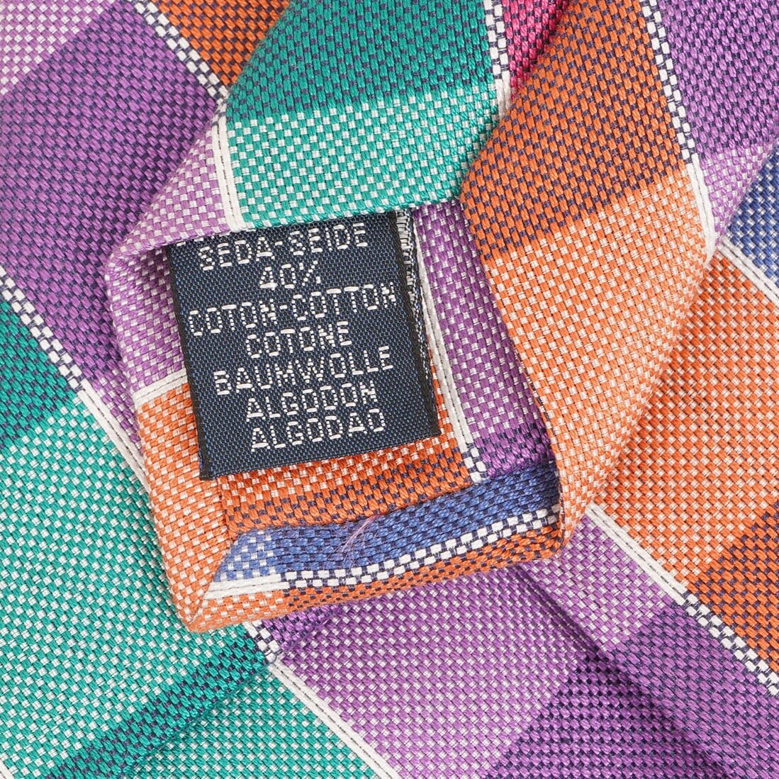 Paul Stuart Multi Color Checkered Pattern Silk & … - image 5