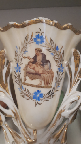 vaso antico in porcellana religioso louis philippe vase de paris da arredamento - Bild 15 von 21
