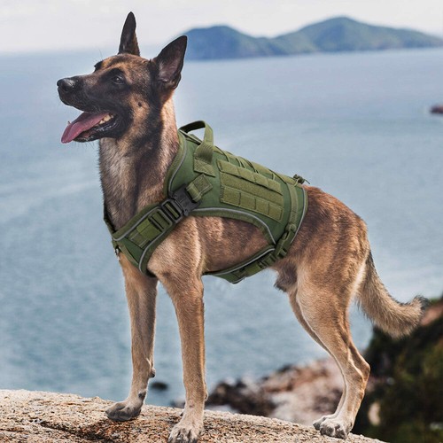Tactical Dog Harness No Pull Adjustable Pet Military Working Training Molle Vest - Picture 9 of 16