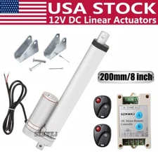 DC12V 8" Stroke Linear Actuator Heavy Duty &Controller &Brackets 220LBS Max Lift