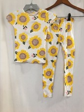 New Carter's Girls Sunflower Pajama 2pc Set Snug fit Short Sleeve Toddler 5T