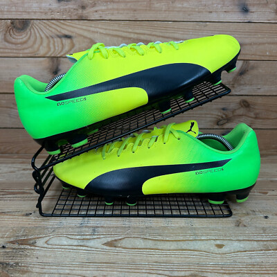 Puma Fußballschuhe Herren UK 11 EvoSpeed 5 gelb grün schwarz FG Fußball Stollen