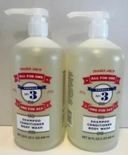 2 PACK Trader Joes Formula NO. 3 All For One Shampoo-Conditioner-Body Wash