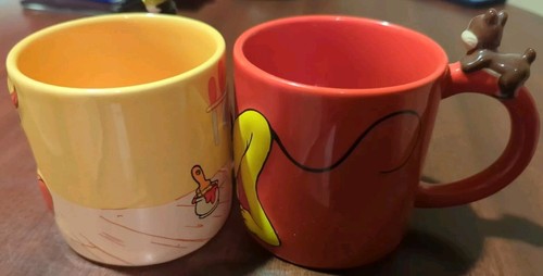 Disney Store 25th Anniversary Pinocchio Jiminy Pluto Chipendale 3D Embossed Mugs - Picture 5 of 16